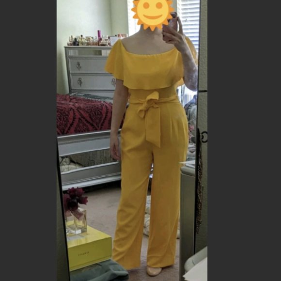 Trina Turk Bardot Jumpsuit, Women's Size 8, Yellow New With Tags - Picture 6 of 6